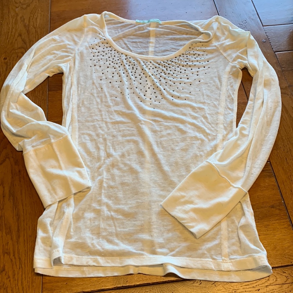 Maurices sheer off white long sleeve tee S